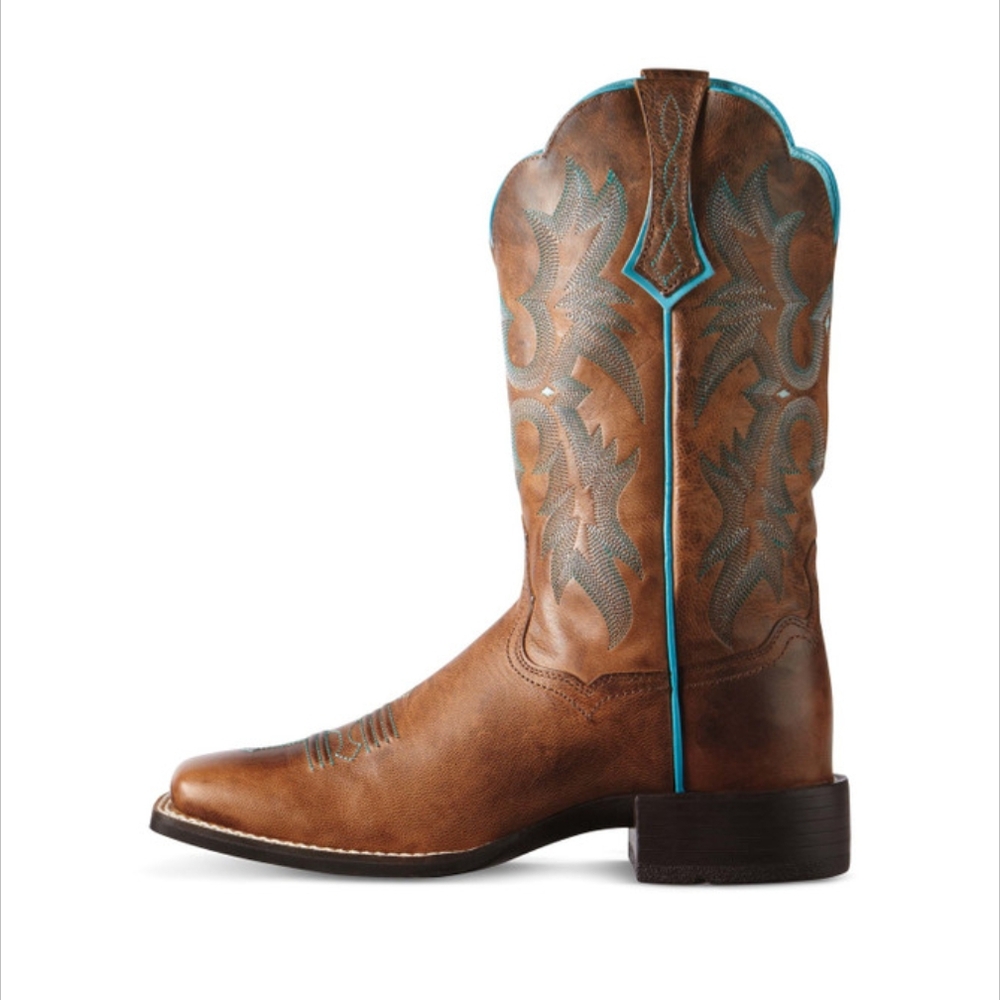 Ariat Women's Tombstone Leather Western Cowboy Boot - Sassy Brown Blue, size 6.5